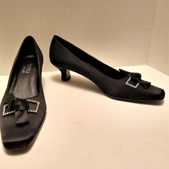 Vaneli | Shoes | Vaneli Di Notte Black Satin Kitten Heels | Poshmark